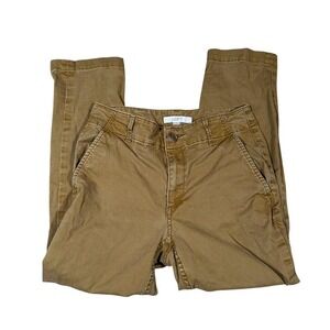 LOFT "The Perfect Straight" Pants Size 0P Tan Skinny Basic‎ Casual Minimalist